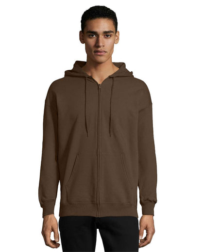 Hanes Ultimate Cotton® Full-Zip Hooded Sweatshirt F280 #color_Dark Chocolate