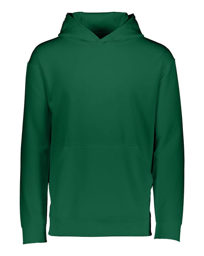 Augusta Sportswear Youth Wicking Fleece Hooded Sweatshirt 5506 #color_Dark Green