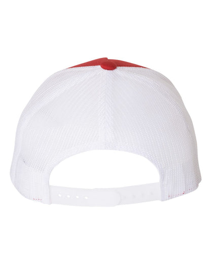 YP Classics Five-Panel Retro Trucker Cap 6506 #color_Red/ White