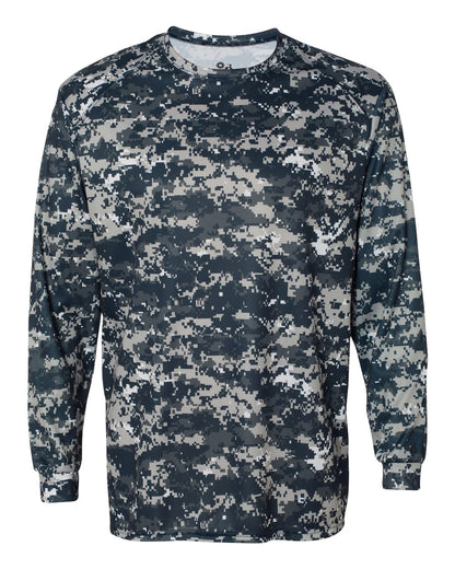 Badger Digital Camo Long Sleeve T-Shirt 4184 #color_Navy Digital