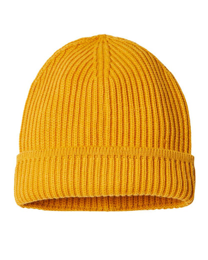 Atlantis Headwear Sustainable Finish Edge Cuffed Beanie MAPLE #color_Mustard Yellow