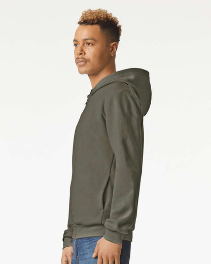 American Apparel Unisex ReFlex Fleece Full-Zip Hoodie Sweatshirt RF497 #colormdl_Lieutenant