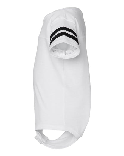 Rabbit Skins Infant Football Fine Jersey Bodysuit 4437 #color_White Solid/ Black