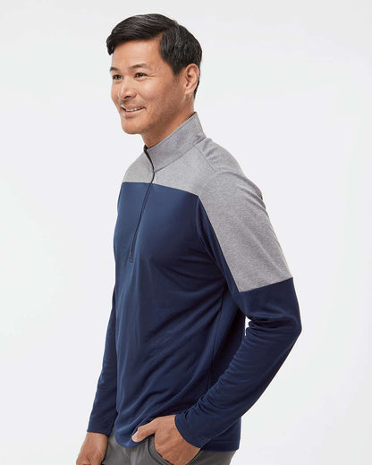 Adidas Lightweight Quarter-Zip Pullover A552 #colormdl_Collegiate Navy/ Grey Three Melange