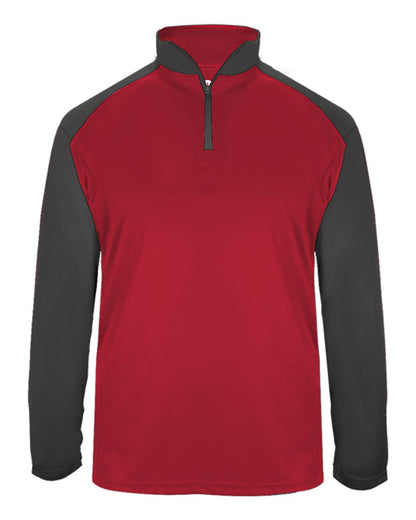 Badger Ultimate SoftLock™ Sport Quarter-Zip Pullover 4006 #color_Red/ Graphite