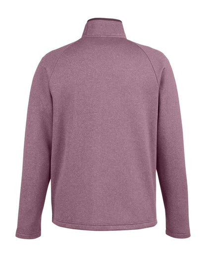 CORE365 Men's Venture Heathered Stripe Full-Zip CE72 #color_Burgundy/ White