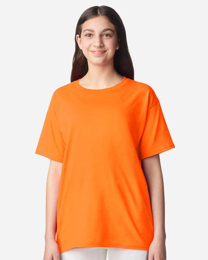Gildan Youth Light Cotton T-Shirt 3000B #colormdl_Safety Orange