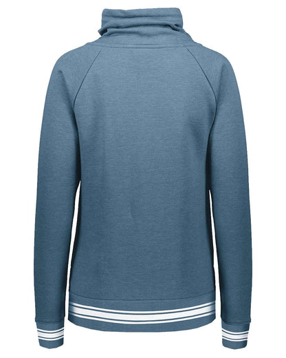 Holloway Women's All-American Fleece Funnel Neck Sweatshirt 229763 #color_Storm Heather/ White