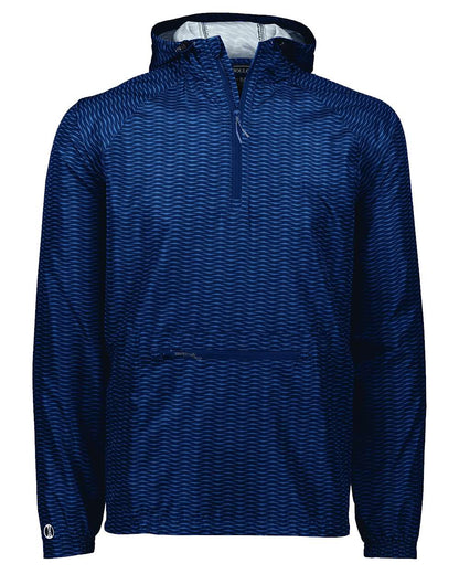 Holloway Men's Range Hooded Packable Quarter-Zip Jacket 229554 #color_Navy