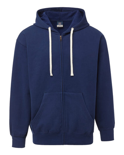 MV Sport Unisex Vintage Fleece Full-Zip Hooded Sweatshirt 22132 #color_Vintage Blue