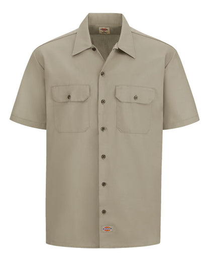 Dickies Men's Tall Short Sleeve Work Shirt 2574T #color_Desert Sand