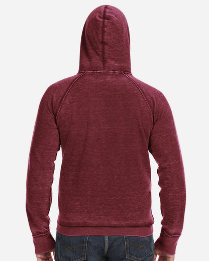 J. America Men's Vintage Zen Fleece Hooded Sweatshirt 8915 #colormdl_Twisted Bordeaux