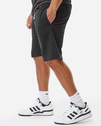 J. America Unisex Triblend Fleece Shorts 8855 #colormdl_Black Solid
