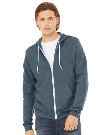 BELLA + CANVAS Sponge Fleece Full-Zip Hoodie 3739 #colormdl_Heather Slate