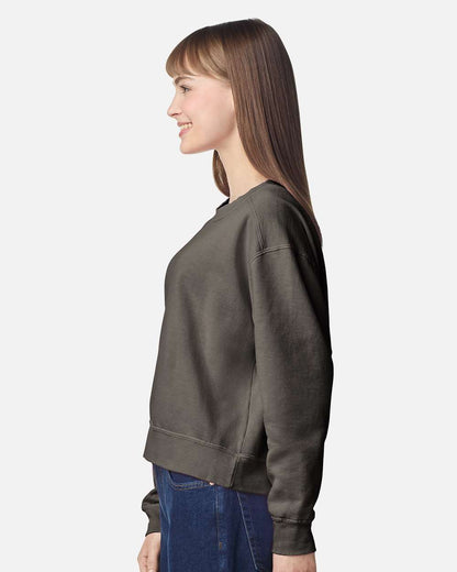 Comfort Colors Women's Garment-Dyed Mid-Length Crewneck Sweatshirt 1566L #colormdl_Pepper