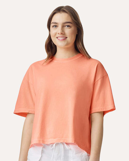 Comfort Colors Women's Garment-Dyed Heavyweight Boxy T-Shirt 3023CL #colormdl_Neon Cantaloupe