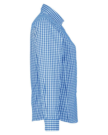 Devon & Jones Women's CrownLux Performance® Gingham Dress Shirt DG536W #color_French Blue/ White