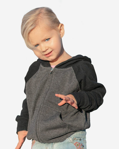 Independent Trading Co. Toddler Lightweight Special Blend Raglan Zip Hood PRM10TSBZ Independent Trading Co. Toddler Lightweight Special Blend Raglan Zip Hood PRM10TSBZ