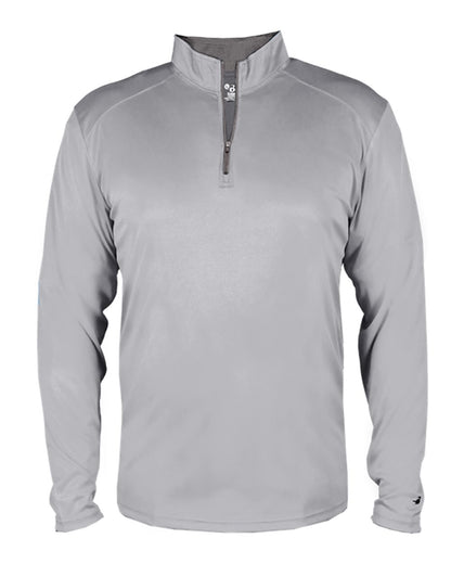 Badger Youth B-Core Quarter-Zip Pullover 2102 #color_Silver/ Graphite