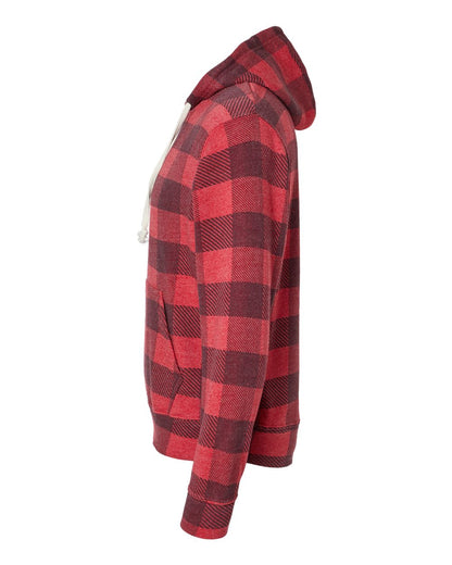 J. America Men's Triblend Fleece Hooded Sweatshirt 8871 #color_Red Triblend Buffalo