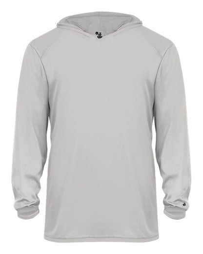 Badger Youth B-Core Long Sleeve Hooded T-Shirt 2105 #color_Silver