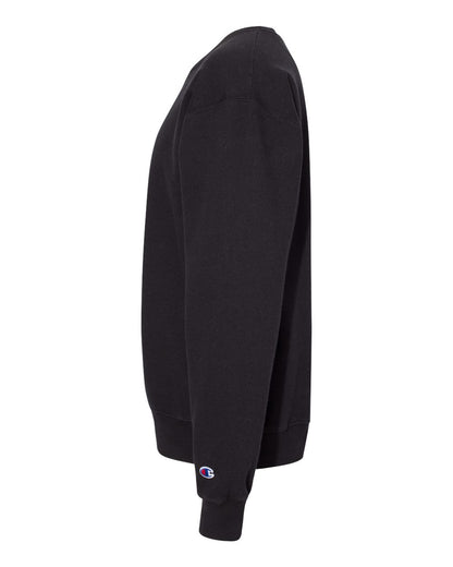 Champion Unisex Garment-Dyed Crewneck Sweatshirt CD400 #color_Black