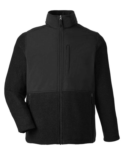 CORE365 Men's Journey Summit Hybrid Full-Zip CE890 #color_Black/ Black