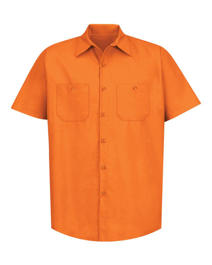Red Kap Men's Tall Industrial Short Sleeve Work Shirt SP24T #color_Orange