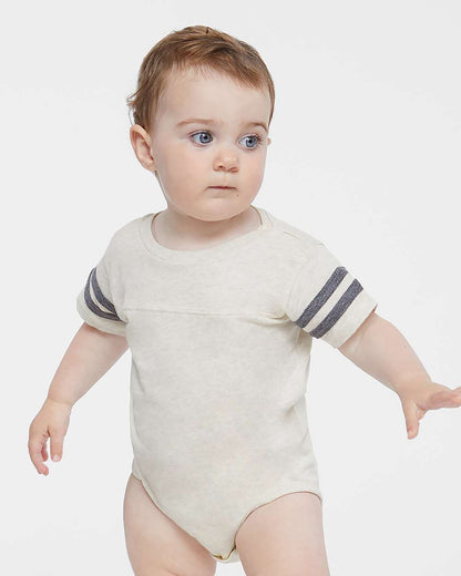 Rabbit Skins Infant Football Fine Jersey Bodysuit 4437 #colormdl_Natural Heather/ Granite Heather