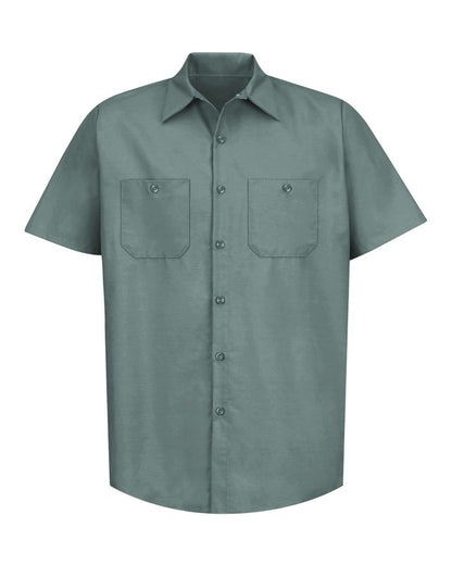 Red Kap Men's Industrial Short Sleeve Work Shirt SP24 #color_Light Green