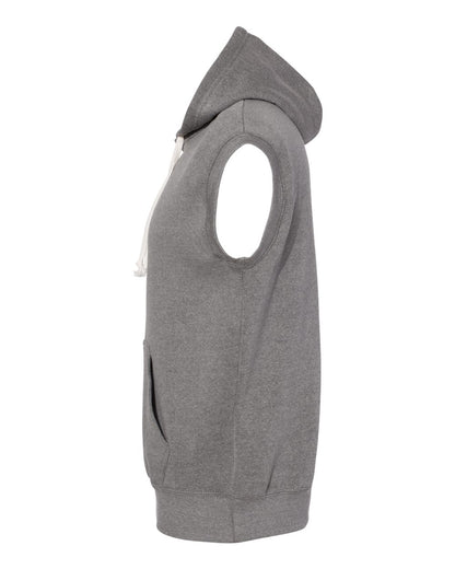 J. America Men's Triblend Sleeveless Hooded Sweatshirt 8877 #color_Smoke Triblend