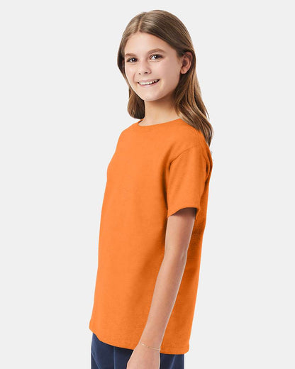 Hanes Essential-T Youth T-Shirt 5480 #colormdl_Tennessee Orange