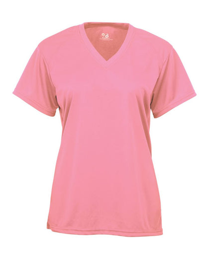 Badger Women’s B-Core V-Neck T-Shirt 4162 #color_Pink