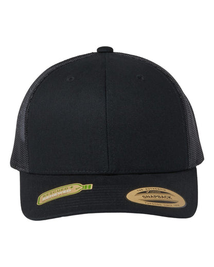 YP Classics Sustainable Retro Trucker Cap 6606R #color_Black