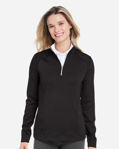 Fairway & Greene Women's Wells Tech Quarter-Zip Pullover F12250 #colormdl_Black/ White