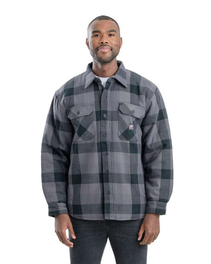 Berne Apparel Men's Tall Timber Flannel Shirt Jacket SH69T #colormdl_Plaid Slate