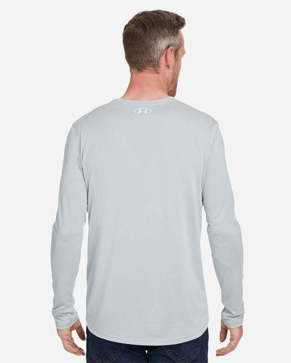 Under Armour Men's Team Tech™ Long Sleeve T-Shirt 1376843 #colormdl_Mod Grey Light Heather/ White