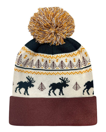 LOCALE Grand Recycled Beanie GRNDSR #color_Fairisle Moose/ Brown