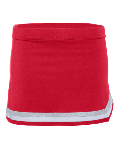 Augusta Sportswear Girls' Pike Skirt 9146 #color_Red/ White/ Metallic Silver