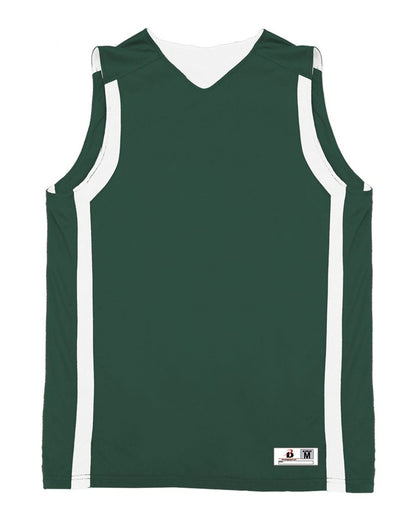 Alleson Athletic Men's B-Core B-Slam Reversible Tank Top 8551 #color_Forest/ White