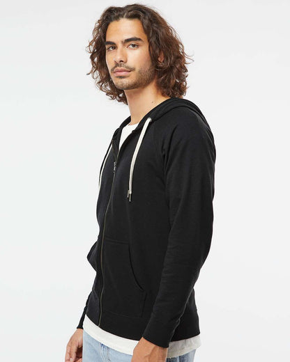 Independent Trading Co. Unisex Icon Lightweight Loopback Terry Full-Zip Hooded Sweatshirt SS1000Z #colormdl_Black