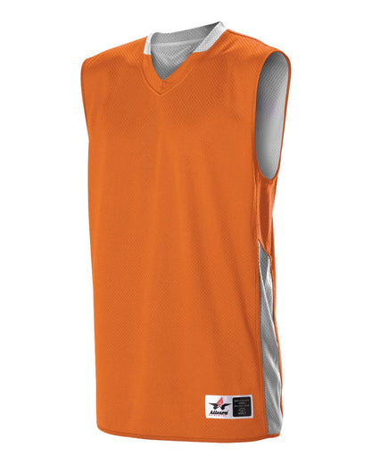 Alleson Athletic Women's Single Ply Reversible Jersey 589RSPW #color_Orange/ White