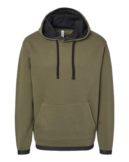 LAT Unisex The Statement Fleece Hoodie Sweatshirt 6996 #color_Military Green/ Black