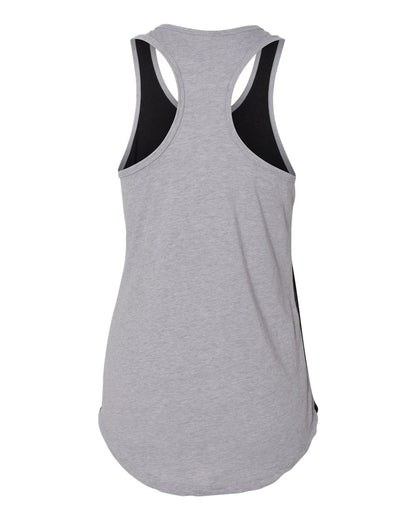 Next Level Women’s Ideal Colorblocked Racerback Tank 1534 #color_Black/ Heather Grey