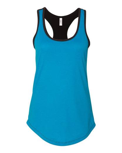 Next Level Women’s Ideal Colorblocked Racerback Tank 1534 #color_Turquoise/ Black