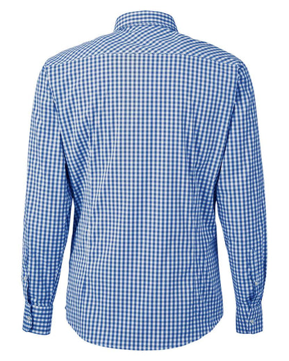 Devon & Jones Men's CrownLux Performance® Gingham Dress Shirt DG536 #color_French Blue/ White