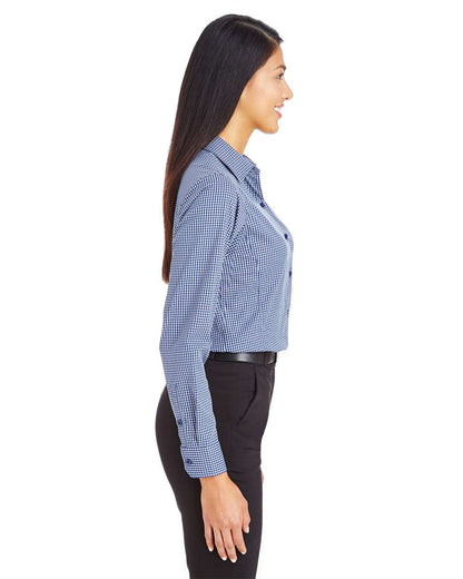 Devon & Jones Women's CrownLux Performance® Tonal Mini Check Woven Dress Shirt DG535W #colormdl_Navy