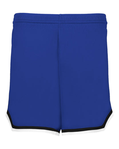Alleson Athletic Women's Retro Basketball Shorts A56000 #color_Royal/ Black/ White