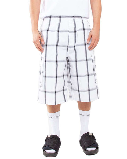 Shaka Wear Men's Plaid Shorts SHSP #colormdl_White