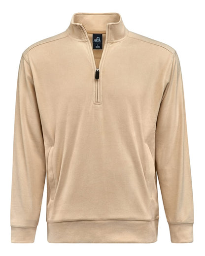 J. America Unisex Element Fleece Quarter-Zip Sweatshirt 8760 #color_Almond